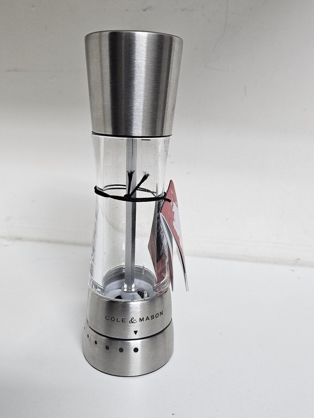 Cole & Mason Stainless Steel Clear Pepper Mill - Silver